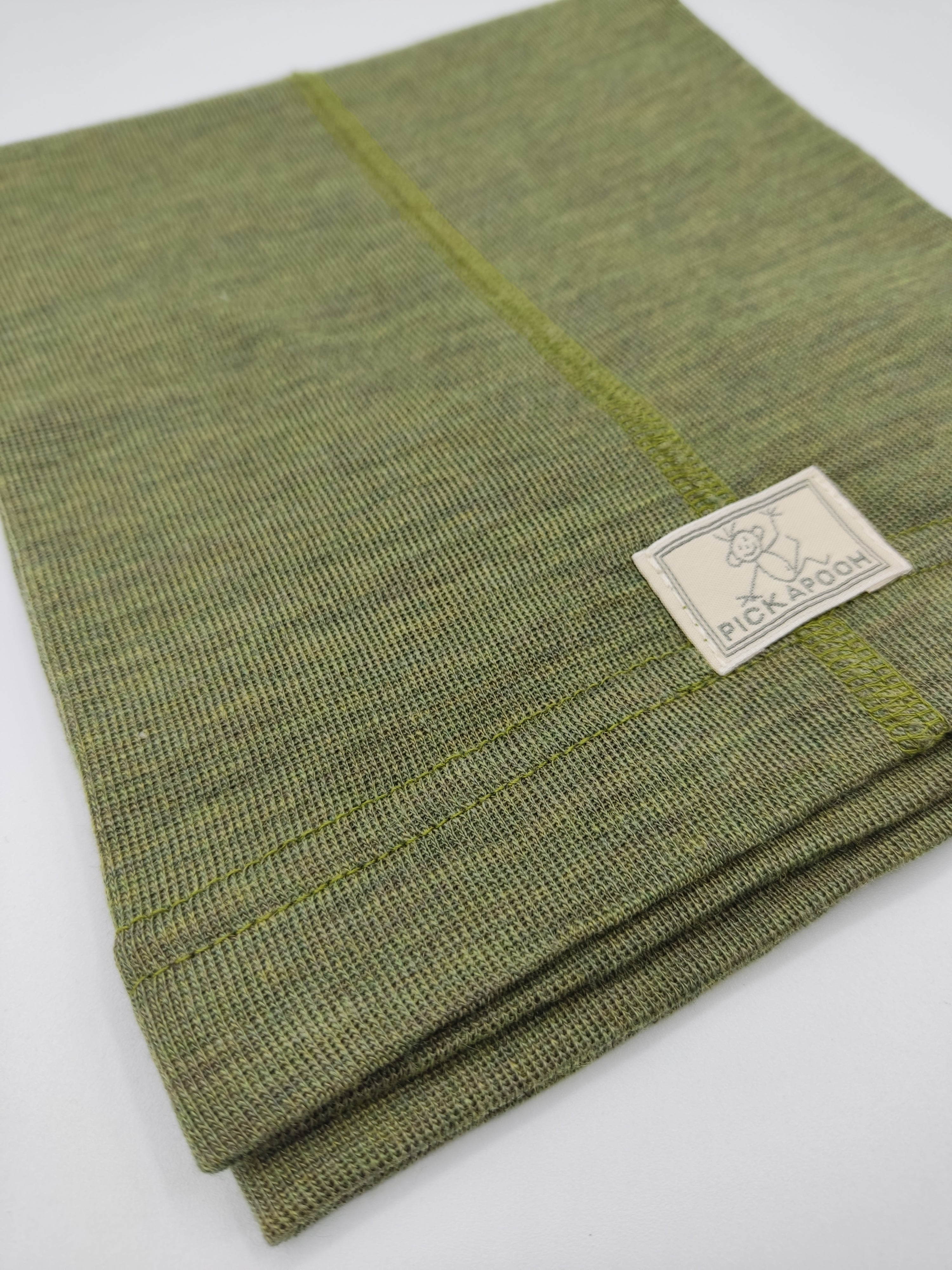 Scaldacollo in lana e seta per bambino e adulto // tinta unita Oliva